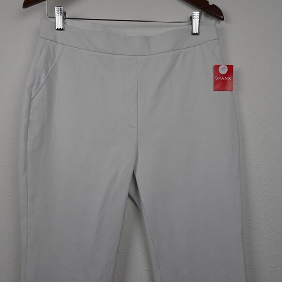 Spanx On-The-Go Slim Straight Pant Women's Size L White Classic Stretch 20372T - Picture 2 of 9